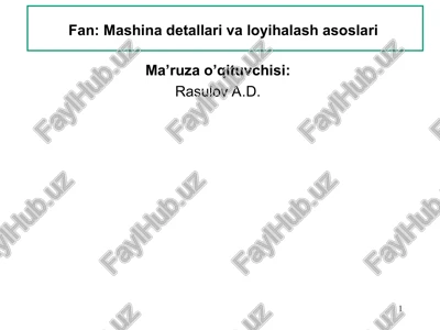 fan:mashina detallari va loyihalash asoslari — PPT