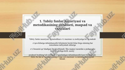 tabiiy fanlar nazariyasi va metodikasi — PPTX