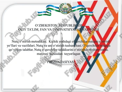 nutq o‘stirish metodikasi — PPT