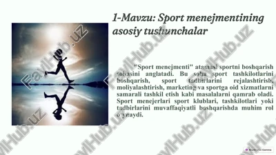 sportmenejmentining asosiy tushunchalar — PPTX