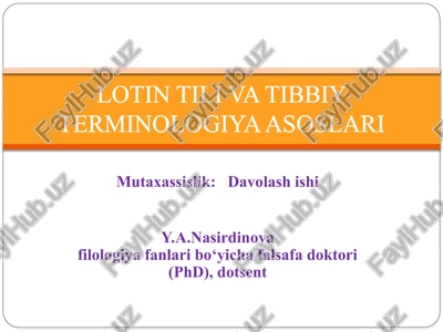 lotin tili va tibbiy terminologiya asoslari — PPTX