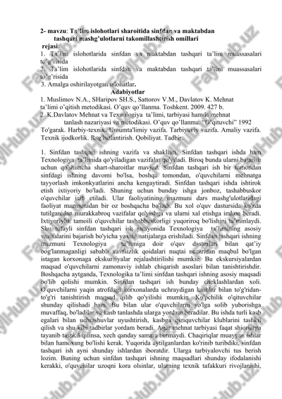 mehnat ta’limi o’qitish metodikasi — DOCX