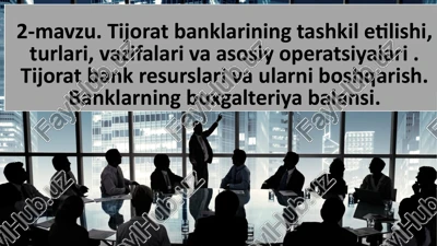 bankni tashkil etish bosqichlari — PPTX