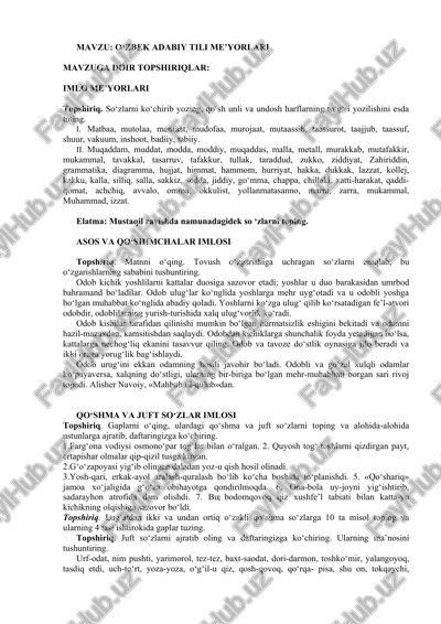 o‘zbek adabiy tili me’yorlari — DOC