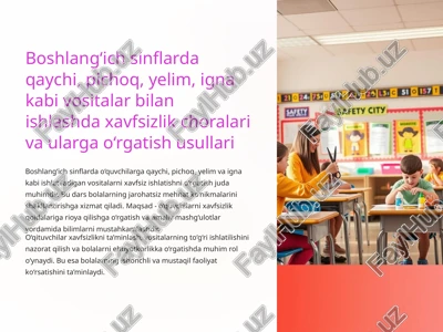 xavfsizlik choralari va ularga o‘rgatish usullari — PPTX