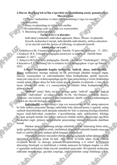 boshlang’ich ta’lim o’quvchisi rivojlanishining asosiy qonuniyatlari — DOCX