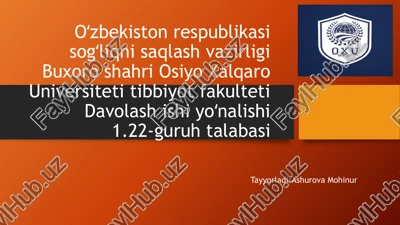 osiyo xalqaro universiteti tibbiyot fakulteti — PPTX