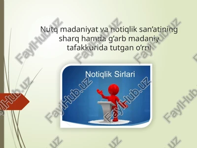nutqmadaniyat va notiqlik san'ati — PPTX