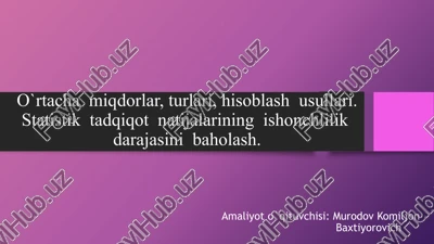 o`rtachamiqdorlar — PPTX