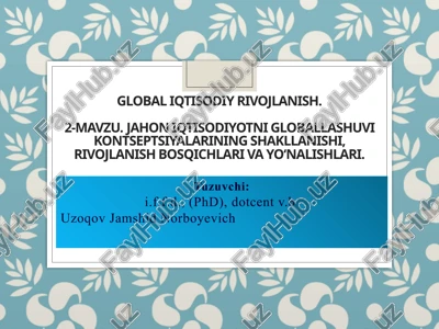 global iqtisodiyrivojlanish — PPTX