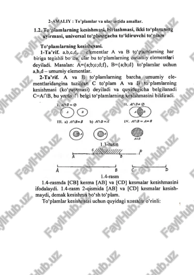 to’plamlar va ular ustida amallar — DOCX