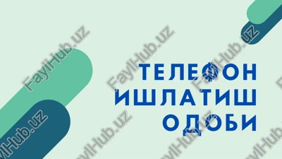 telefon ishlatish odobi — PDF