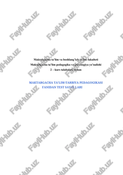 maktabgacha ta'lim-tarbiya pedagogikasi — DOCX