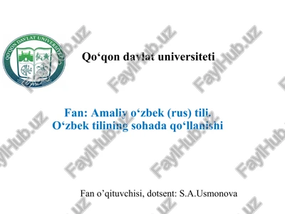 fan: amaliy o‘zbek (rus) tili — PPTX