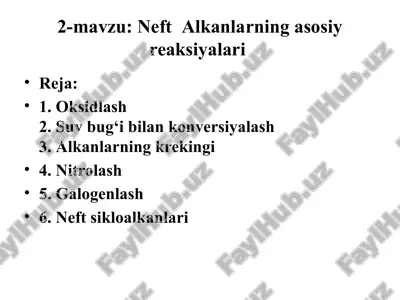 neftalkanlarningasosiyreaksiyalari — PPTX