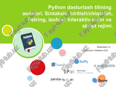 pythonda dasturlash asoslari — PPTX