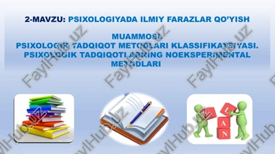 psixologiyada ilmiy farazlar qo’yish muammosi — PPTX