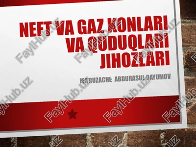 neft va gazkonlarining mashina va mexanizmlari — PPTX