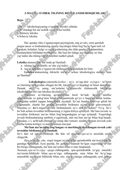 o‘zbek tilining rivojlanish bosqichlari — DOCX
