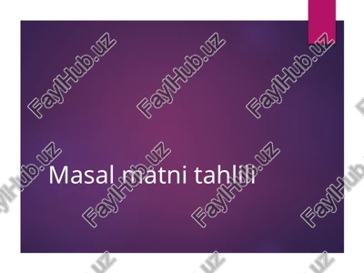 masalmatni tahlili — PPTX