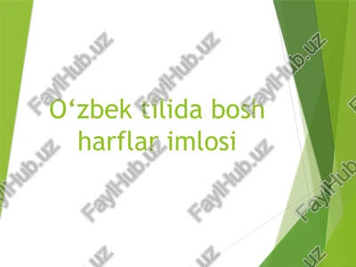 o‘zbek tilida bosh harflar imlosi — PPTX