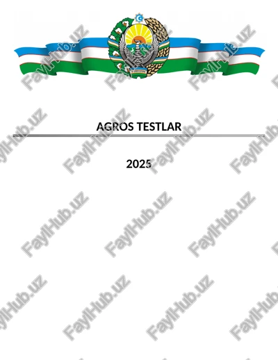 agros testlar — DOCX