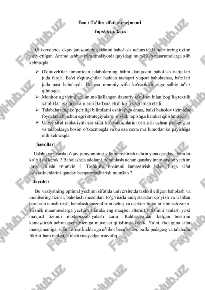 ta’lim sifati menejmenti — DOCX