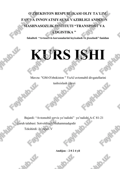 gm-o'zbekiston yuaj avtomabil divgatellarini tashxislash jihozi — DOCX