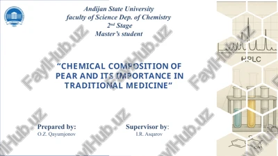 chemical composition of pear and its importance in traditional medicine — PPTX