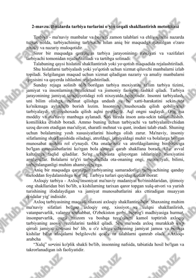 bolalarda tarbiya turlarini o’yin orqali shakllantirish metodikasi — DOCX
