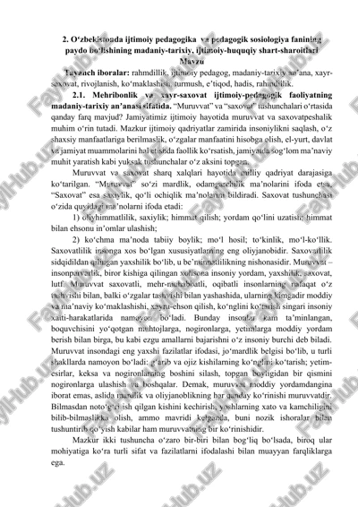 mehribonlik va xayr-saxovat — DOCX