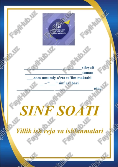 sinf soatlari ishlab chiqilgan uslubiy qo’llanma — DOC