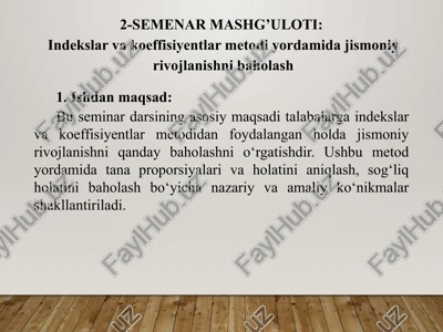2-semenar mashg’uloti — PPTX