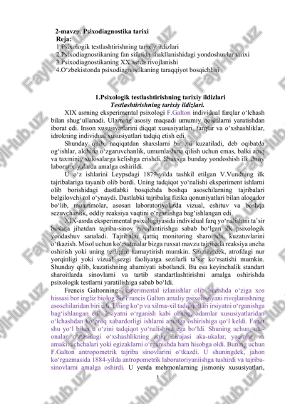 psixodiagnostika tarixi — DOCX