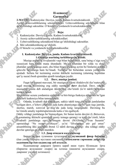 kadensiyalar, davriya, jumla. kadans kvartsekstakkordi — DOCX