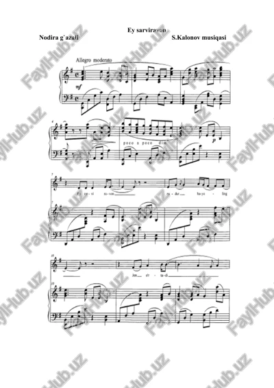 nodira g`azali s.kalonov musiqasi — DOCX