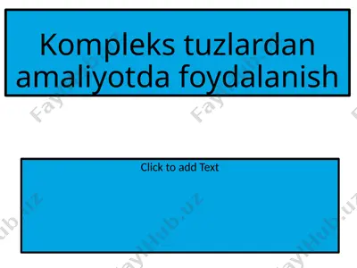 kompleks tuzlardan amaliyotda foydalanish — PPTX