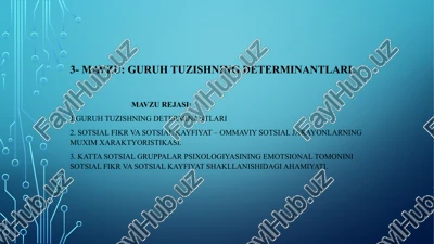 guruhtuzishningdeterminantlari — PPTX