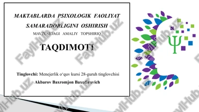 psixologik faoliyat samaradorligini oshirish — PPTX
