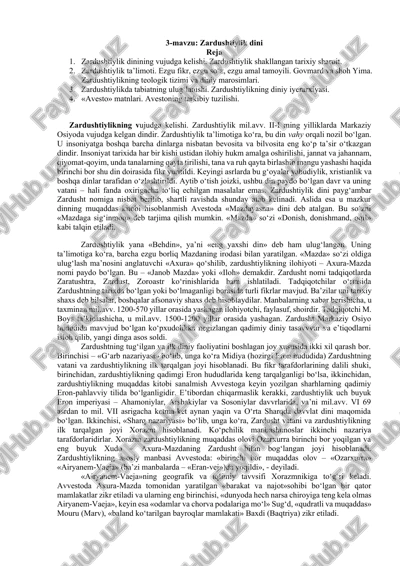 zardushtiylik dini — DOCX