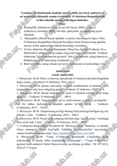 mustaqillik yillarida milliy-ma'naviy qadriyatlar — DOCX