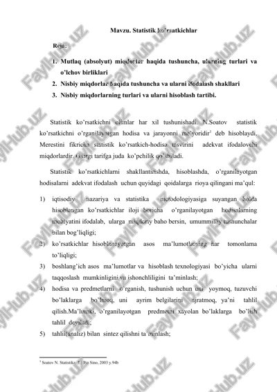 statistik ko’rsatkichlar — DOCX