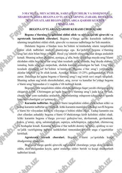 begona o’tlarga qarshi kurash choralari — DOCX