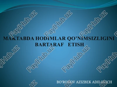 maktabda hodimlar qo’nimsizligini bartaraf etish — PPTX