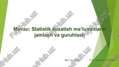 statistikkuzatish ma’lumotlarni jamlash va guruhlash — PPTX