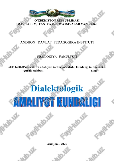 o'zbek tili va adabiyoti ta`lim yo’nalishi — DOC