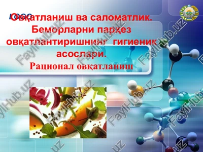 ovqatlanish va salomatlik — PPT