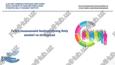 ta’lim muassasasini rivojlandirish va o‘quv-tarbiya jarayonini boshqarish — PPTX