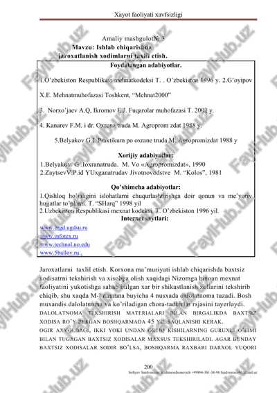 ishlab chiqarishda jaroxatlanish xodimlarni taxlil etish — DOCX