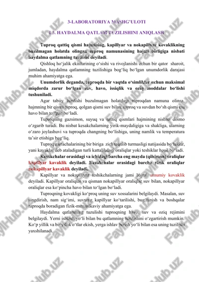 haydalma qatlam tuzilishini aniqlash — DOCX